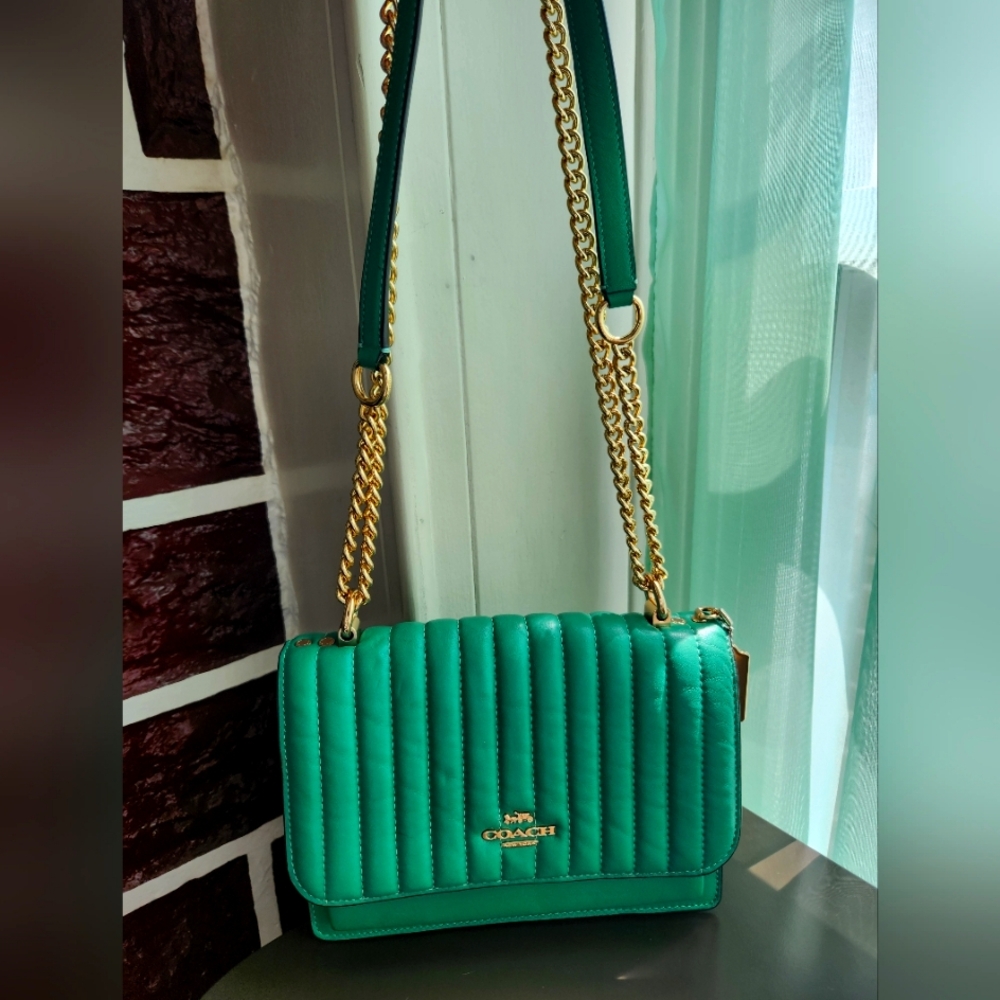 Coach Green Quilted Shoulder/Crossbody Bag